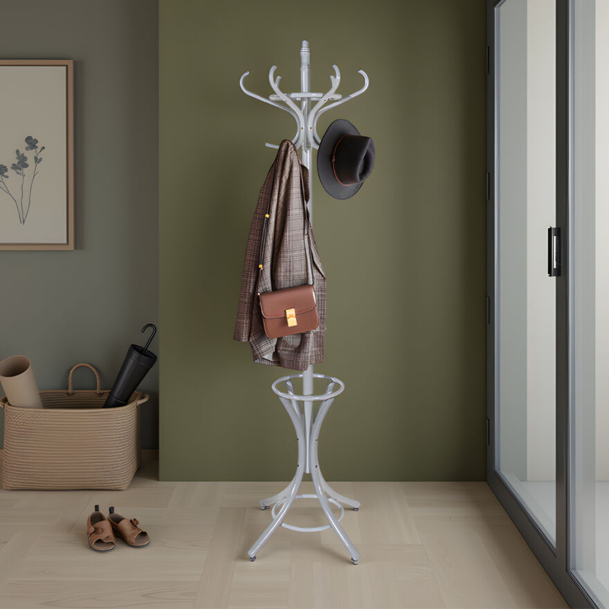 Handy Mate Dorya 12li Ahşap Askılık-Mat Gri 51x185x51 cm - 1