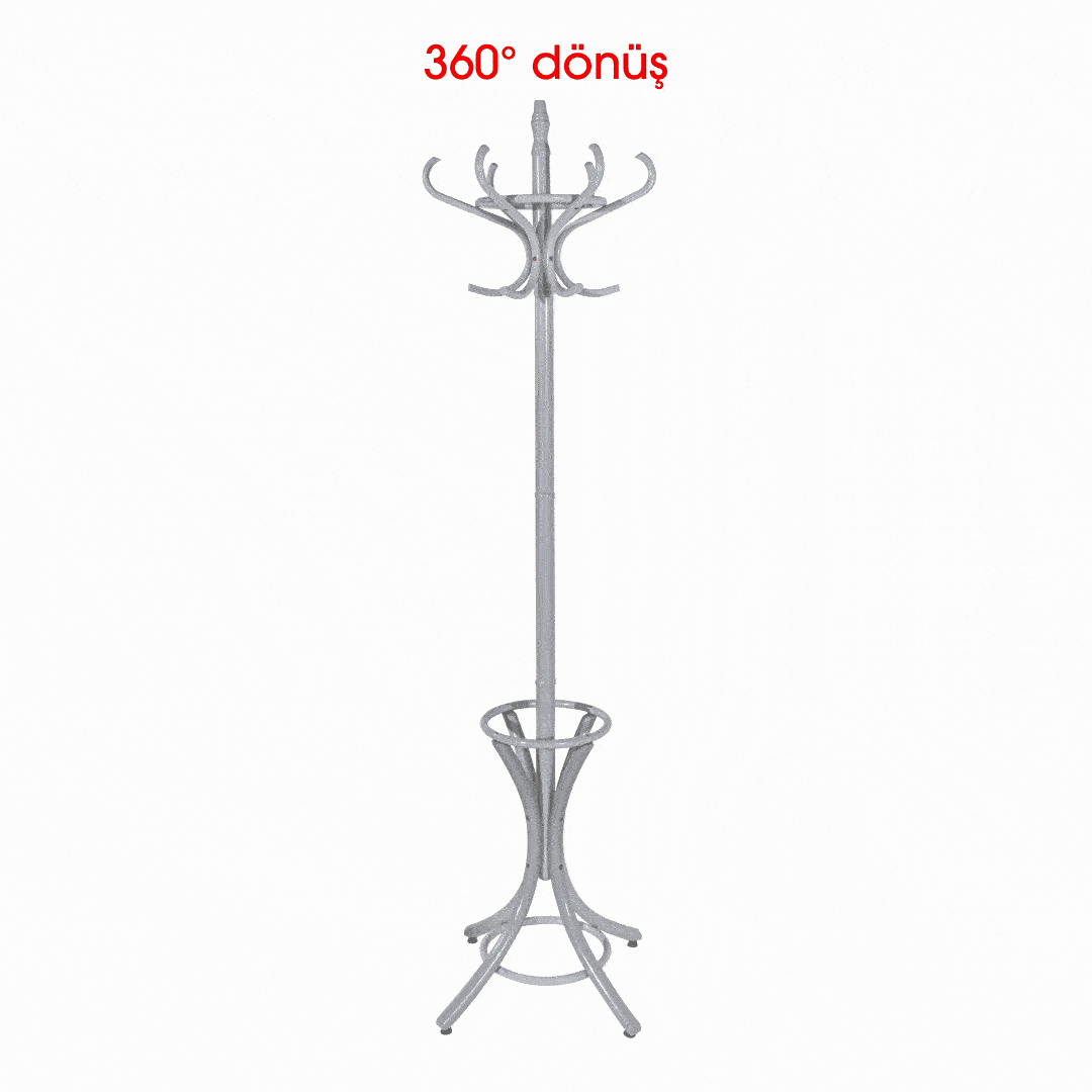 Handy Mate Dorya 12li Ahşap Askılık-Mat Gri 51x185x51 cm - 2