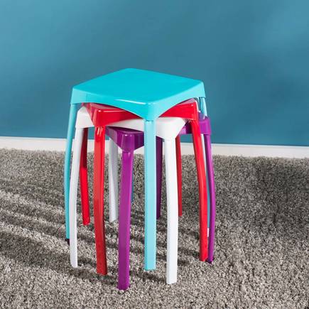 Handy Mate Star Parlak Renkli Tabure-Mavi 30x46x30 cm (GxYxD) - 7