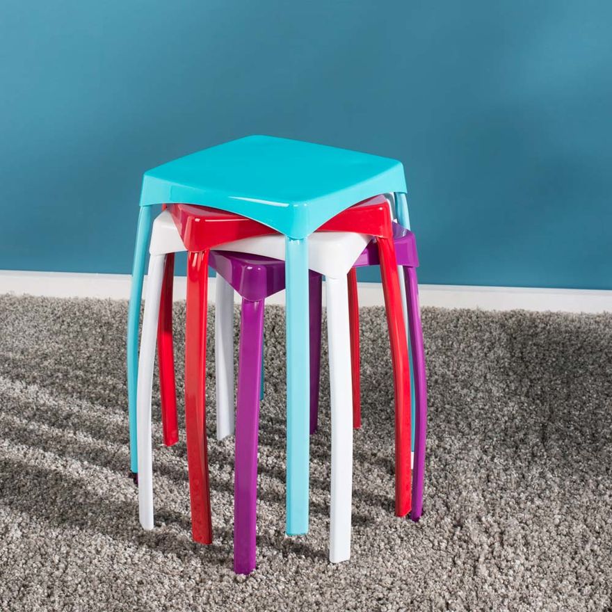 Handy Mate Star Parlak Renkli Tabure-Mavi 30x46x30 cm (GxYxD) - 7