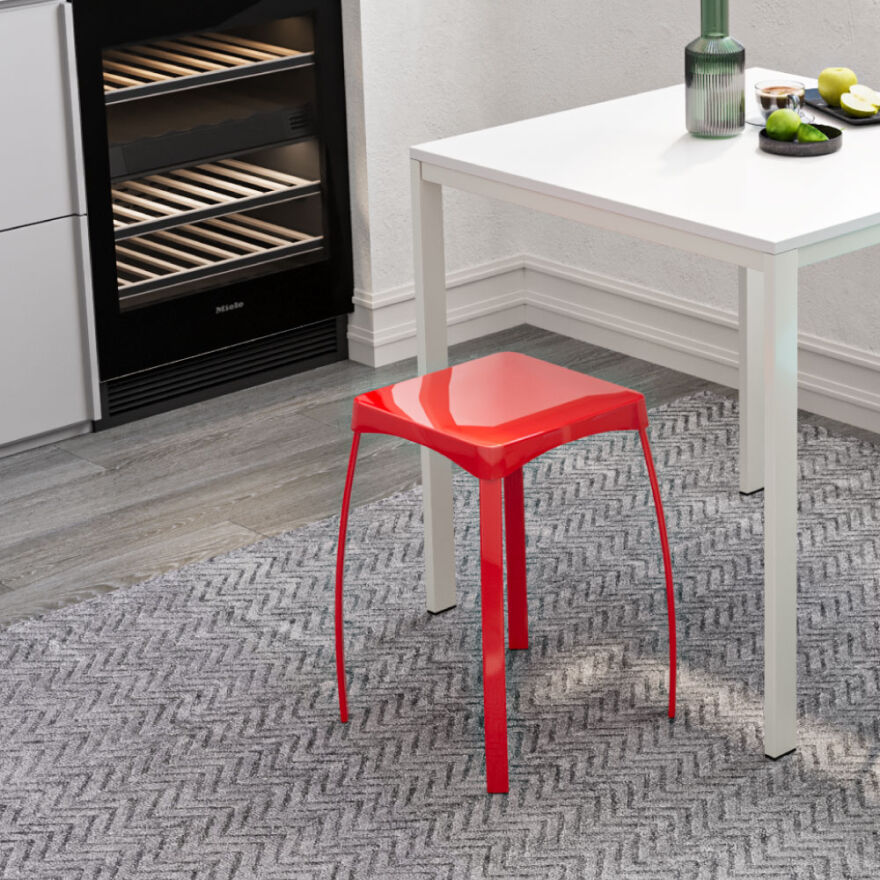 Handy Mate Star Parlak Renkli Tabure-Kırmızı 30x46x30 cm (GxYxD) - 1