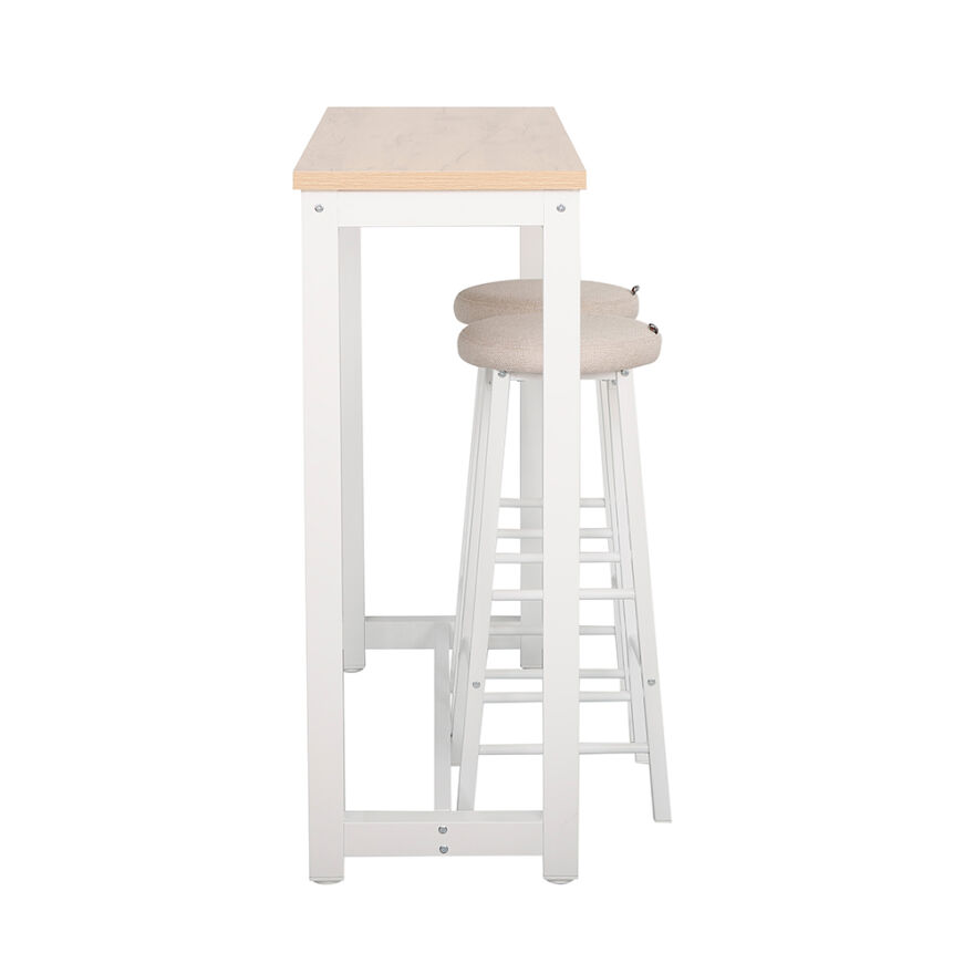 High-Rise 2 Tabureli Yüksek Ayaklı Yemek Masası - Beyaz 120x40x100 - 5