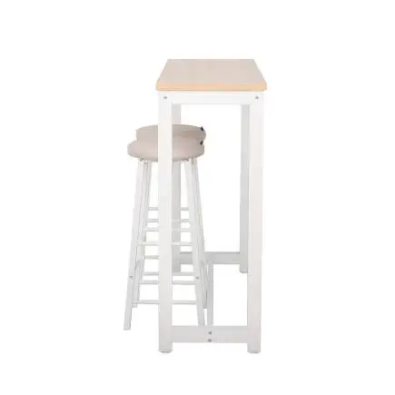 High-Rise 2 Tabureli Yüksek Ayaklı Yemek Masası - Beyaz 120x40x100 - 6