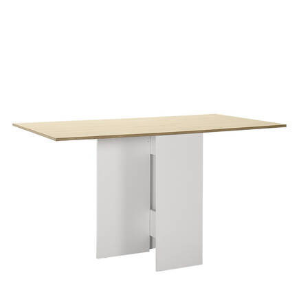 Katlanır Mutfak Masası - Meşe Beyaz 28-84-140x75x77 cm (GxYxD) - 1