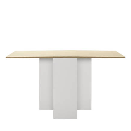 Katlanır Mutfak Masası - Meşe Beyaz 28-84-140x75x77 cm (GxYxD) - 4