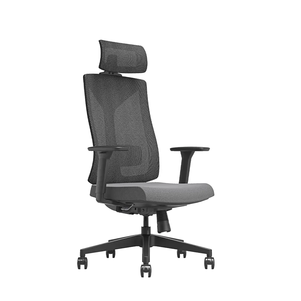 Leader File Sırtlı Multi Mekanizma Ofis Koltuğu-Siyah-Koyu Gri 67x118,5-128,5x70 cm (GxYxD)