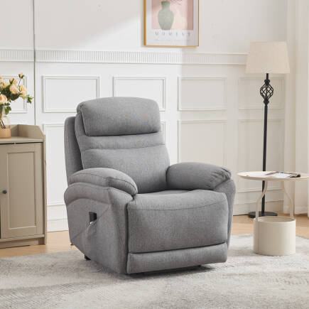 Lisbon Power Lift Otomatik Mekanizmalı Baba ve TV Koltuğu Bej-Gri Kumaş 88x99x106 cm - 2