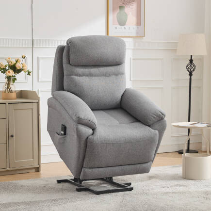 Lisbon Power Lift Otomatik Mekanizmalı Baba ve TV Koltuğu Bej-Gri Kumaş 88x99x106 cm - 14