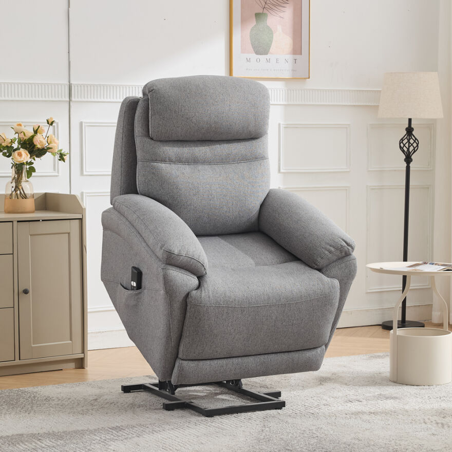 Lisbon Power Lift Otomatik Mekanizmalı Baba ve TV Koltuğu Bej-Gri Kumaş 88x99x106 cm - 14