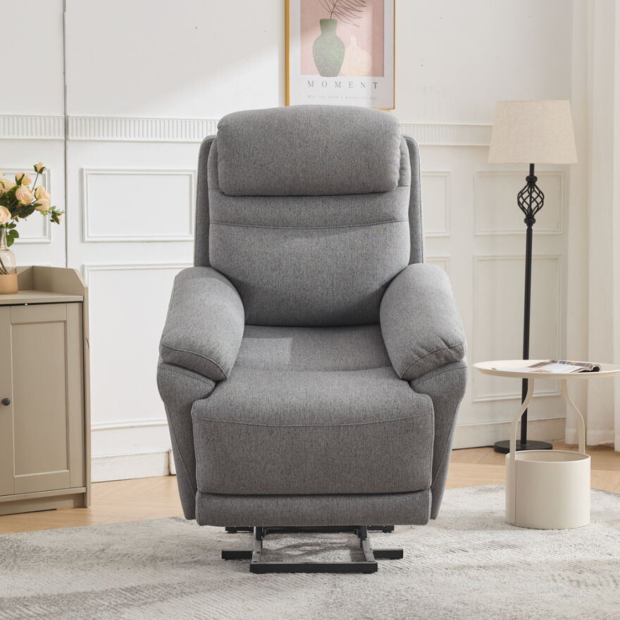 Lisbon Power Lift Otomatik Mekanizmalı Baba ve TV Koltuğu Bej-Gri Kumaş 88x99x106 cm - 13