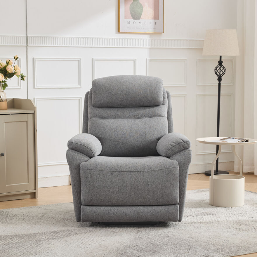 Lisbon Power Lift Otomatik Mekanizmalı Baba ve TV Koltuğu Bej-Gri Kumaş 88x99x106 cm - 11