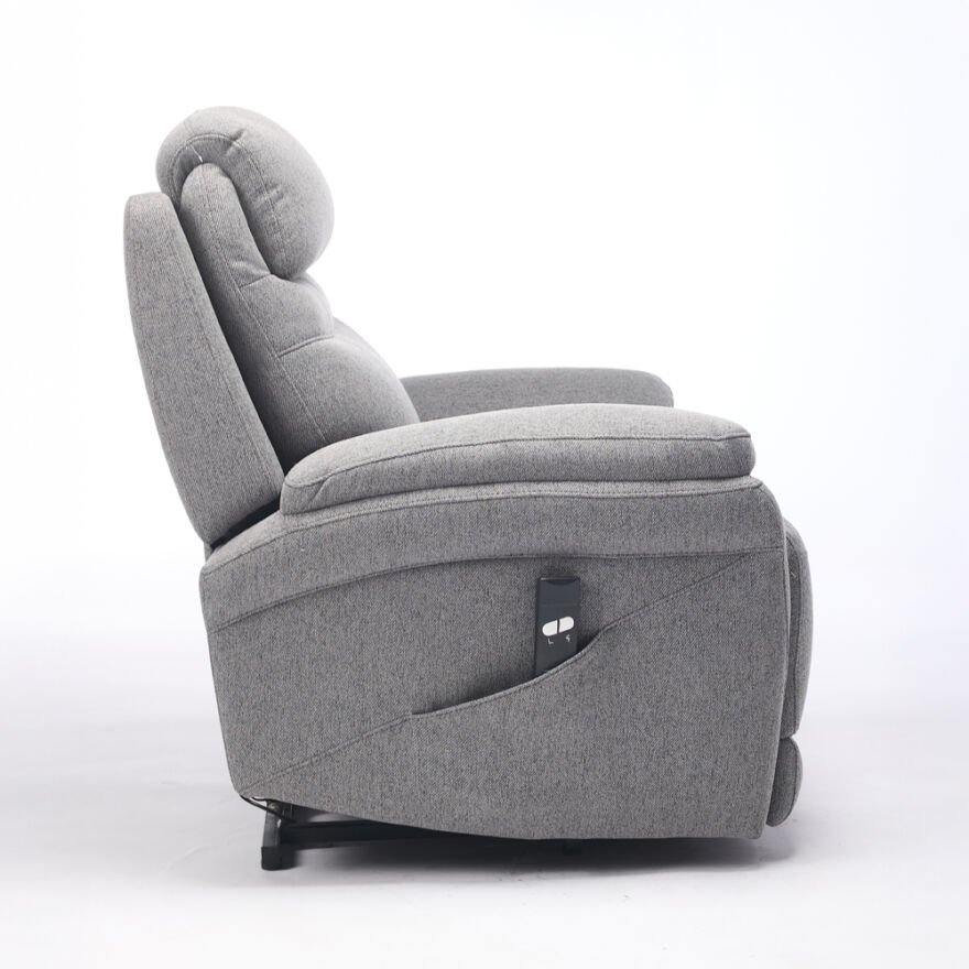 Lisbon Power Lift Otomatik Mekanizmalı Baba ve TV Koltuğu Bej-Gri Kumaş 88x99x106 cm - 5