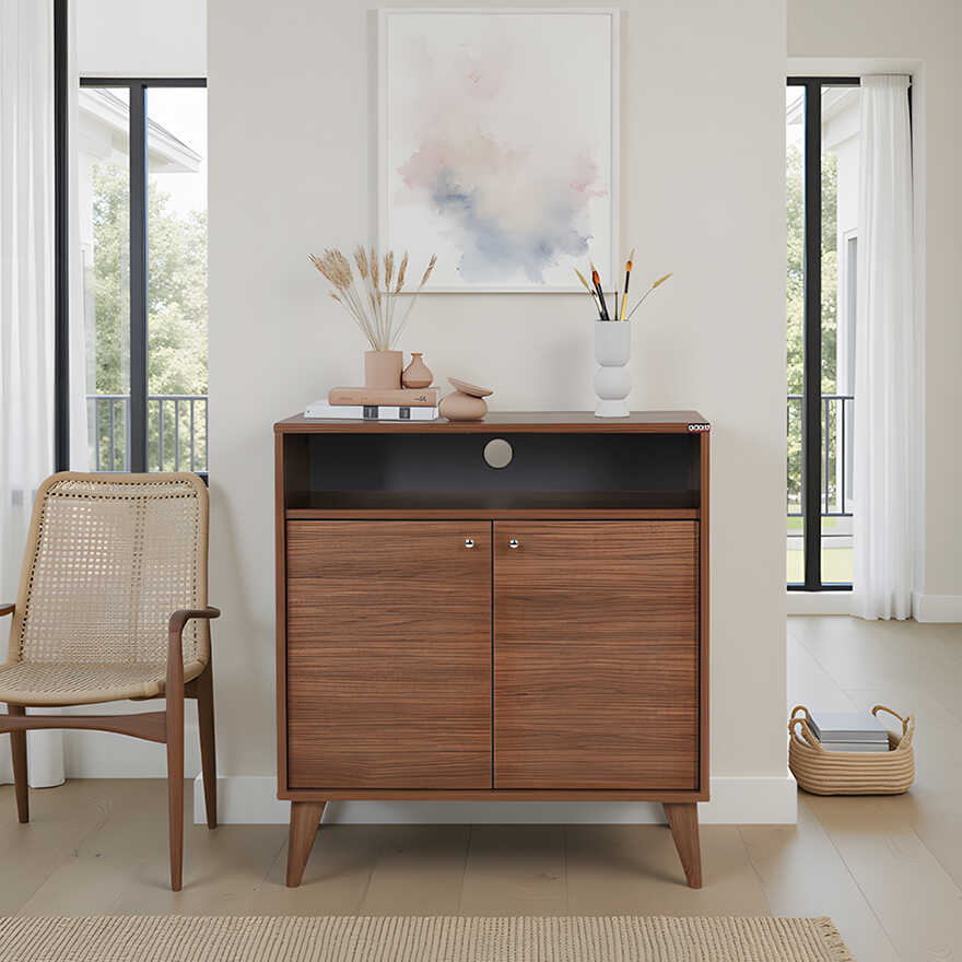 London Çok Amaçlı Dolap - Koyu Ceviz (Oslo Ceviz) 73x79x42 cm (GxYxD)