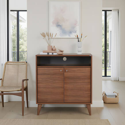 London Çok Amaçlı Dolap - Koyu Ceviz (Oslo Ceviz) 73x79x42 cm (GxYxD) 