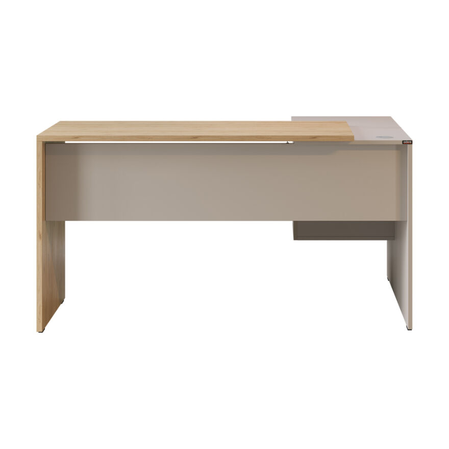 Madrid 3 Çekmeceli L Çalışma Masası - Florida Meşe/Vizon 140x75x107 cm - 9
