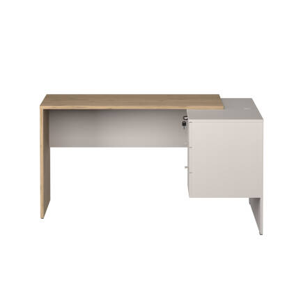 Madrid 3 Çekmeceli L Çalışma Masası - Florida Meşe/Vizon 140x75x107 cm - 6