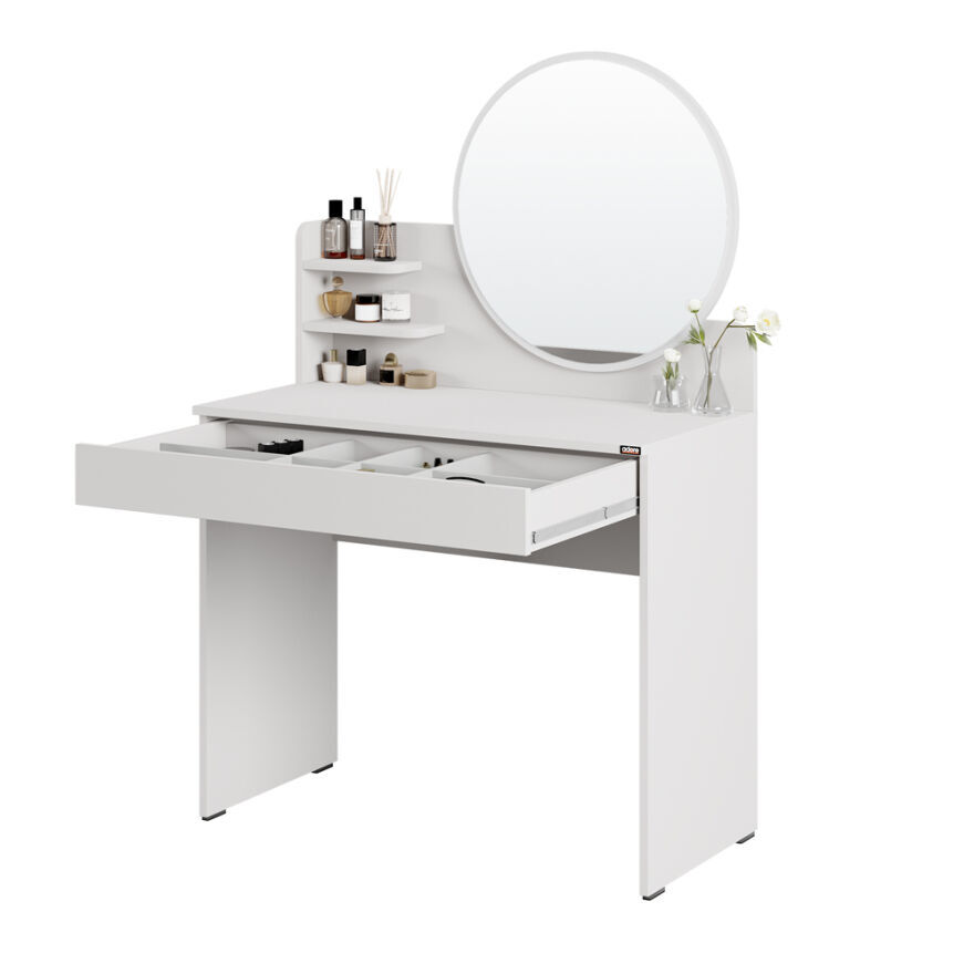 Make-Up Makyaj Masası - Diamond Beyaz 90x138x45 cm - 8