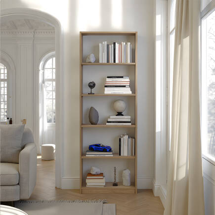 Max 5 Raflı Kitaplık - Açık Ceviz (Tori) 58x170x23 cm (GxYxD) - 10