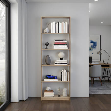 Max 5 Raflı Kitaplık - Açık Ceviz (Tori) 58x170x23 cm (GxYxD) - 11