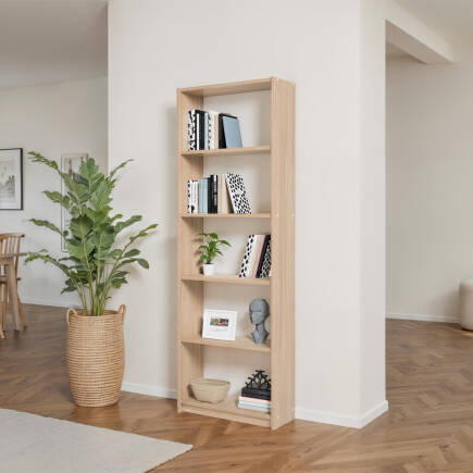 Max 5 Raflı Kitaplık - İtalyan Meşe 58x170x23 cm (GxYxD) 