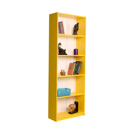 Max 5 Raflı Kitaplık - Sarı 58x170x23 cm (GxYxD) - Adore Mobilya