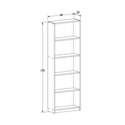 Max 5 Raflı Kitaplık - Florida Meşe 58x170x23 cm - 7