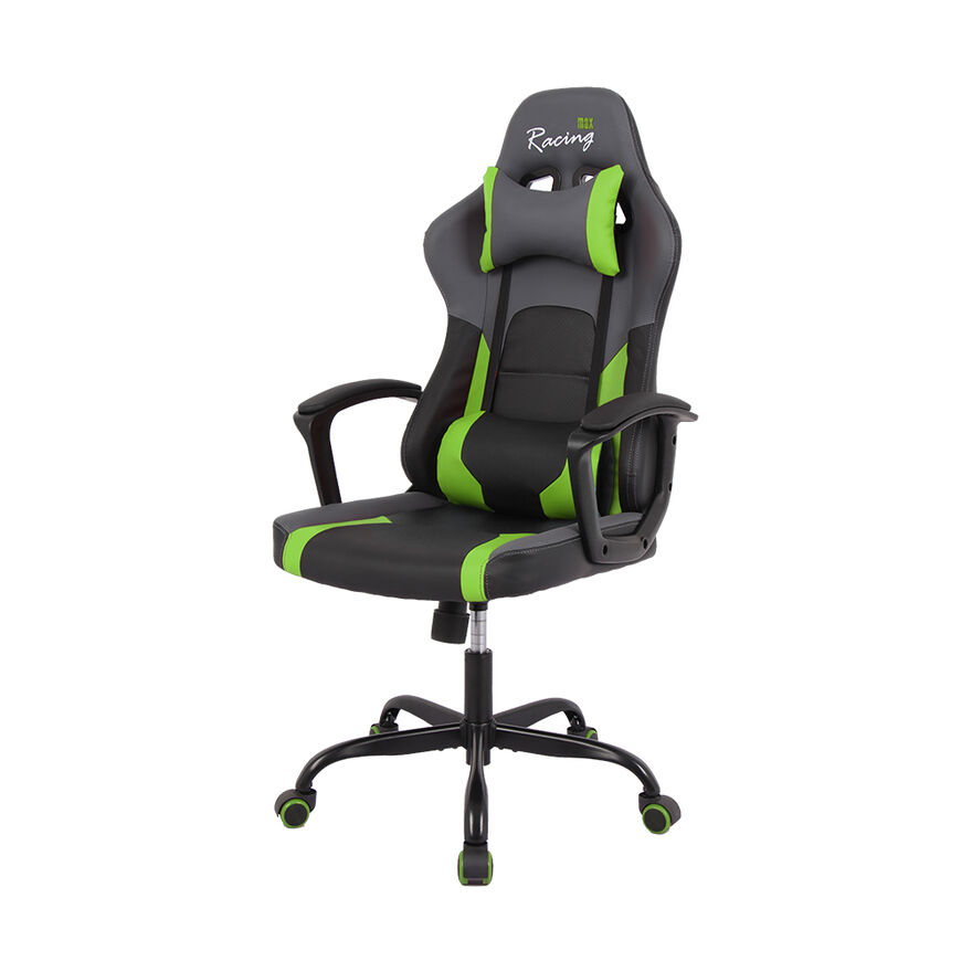 Max Racing Speed Oyuncu ve Çalışma Koltuğu-Siyah-Yeşil 61x118-128x63 cm (GxYxD) - 3