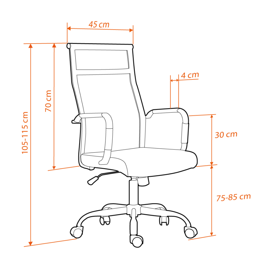Milan Tasarım Ofis ve Yönetici Koltuğu-S.Deri-Siyah 54,5x105,5-115,5x61,5 cm (GxYxD) - 6