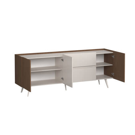 Milano 3 Kapaklı 2 Çekmeceli Konsol - Vizon/Zebra 210x80x44 cm - 10