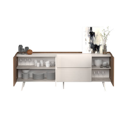 Milano 3 Kapaklı 2 Çekmeceli Konsol - Vizon/Zebra 210x80x44 cm - 6