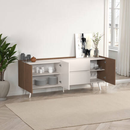 Milano 3 Kapaklı 2 Çekmeceli Konsol - Vizon/Zebra 210x80x44 cm - Adore Mobilya (1)