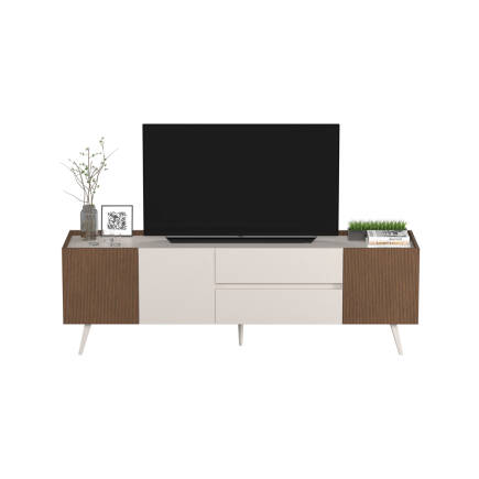 Milano 3 Kapaklı 2 Çekmeceli Tv Ünitesi - Vizon/Zebra 210x66x44 cm - 7