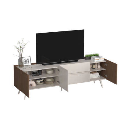 Milano 3 Kapaklı 2 Çekmeceli Tv Ünitesi - Vizon/Zebra 210x66x44 cm - 6