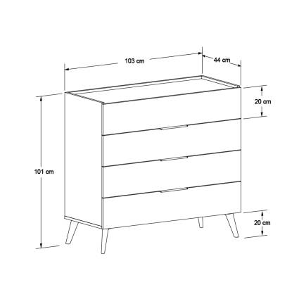 Milano 4 Çekmeceli Şifonyer - Vizon/Zebra 103x101x44 cm - 7