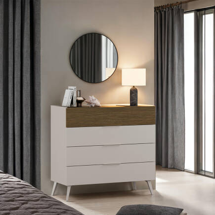 Milano 4 Çekmeceli Şifonyer - Vizon/Zebra 103x101x44 cm