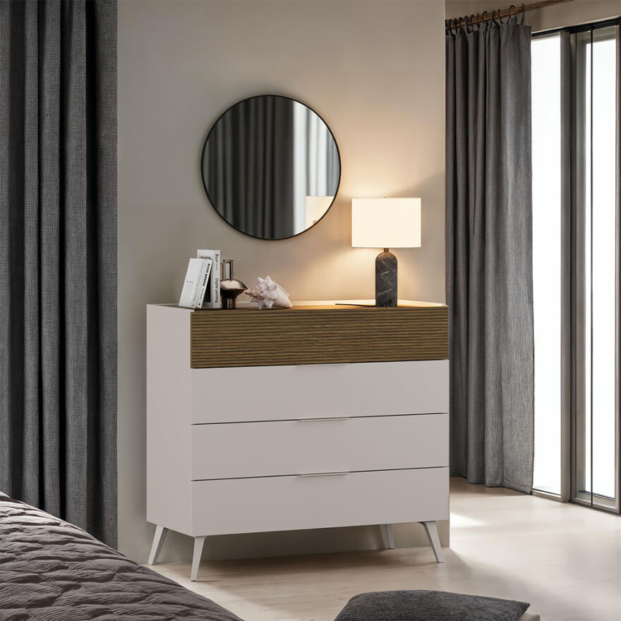 Milano 4 Çekmeceli Şifonyer - Vizon/Zebra 103x101x44 cm - 1