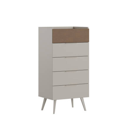 Milano 5 Çekmeceli Şifonyer - Vizon/Zebra 60x121x44 cm - 3
