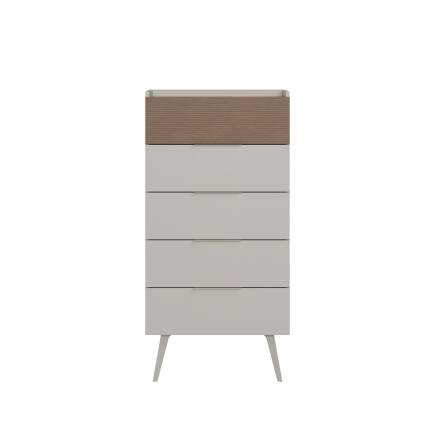 Milano 5 Çekmeceli Şifonyer - Vizon/Zebra 60x121x44 cm - 2