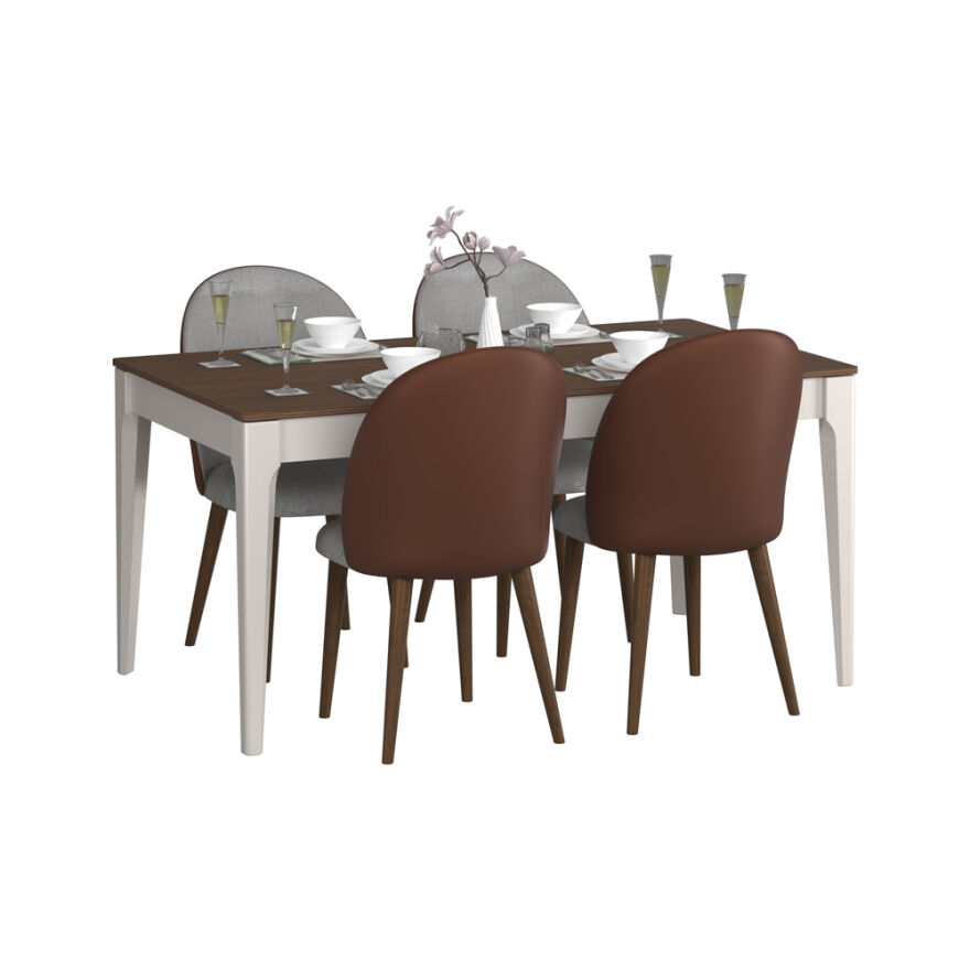 Milano Açılır Yemek Masası - Vizon/Zebra 160-200x78x90 cm - 6