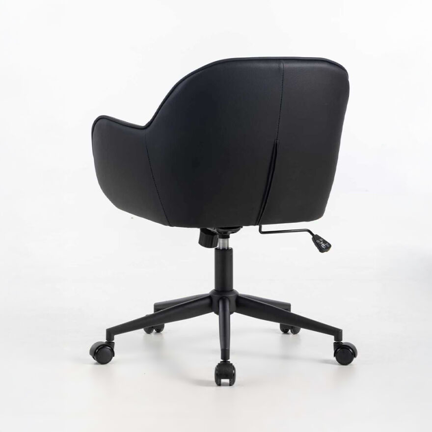 Milano Çalışma Koltuğu - Siyah S.Deri 60x80-88x62 cm - 6