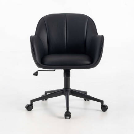 Milano Çalışma Koltuğu - Siyah S.Deri 60x80-88x62 cm - 2