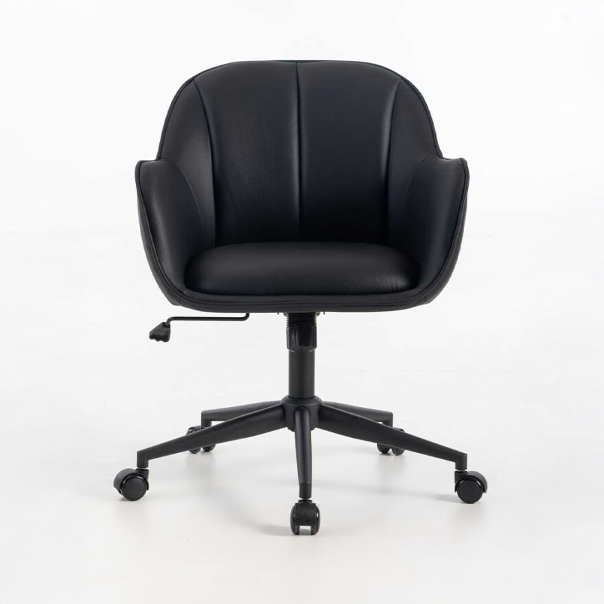 Milano Çalışma Koltuğu - Siyah S.Deri 60x80-88x62 cm - 2