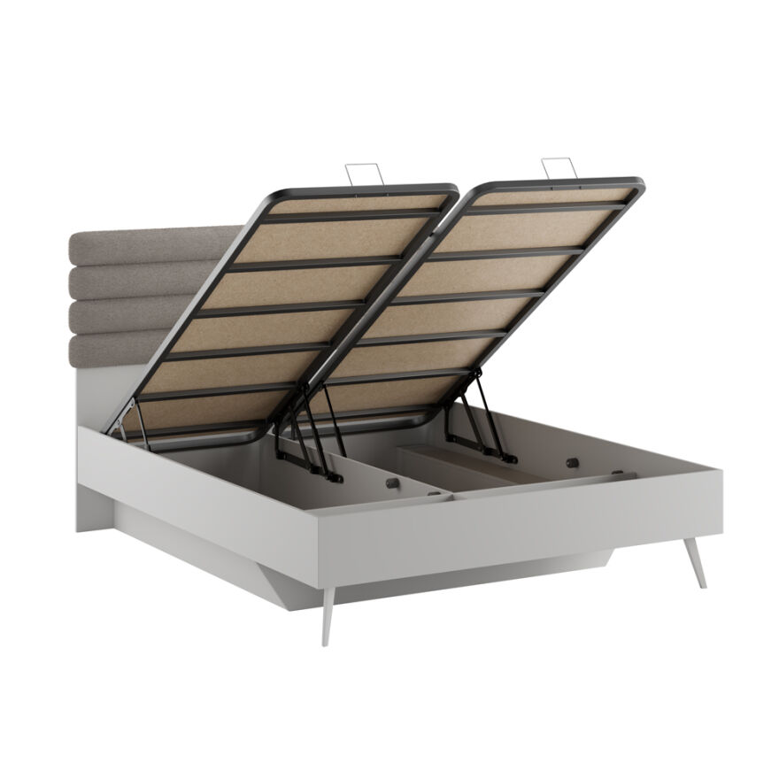 Milano Çift Kişilik Karyola - Vizon/Zebra 166x120x205 cm - 6