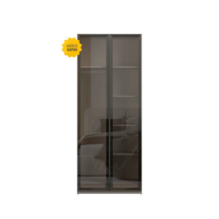 Milano Gardırop İkili Cam Kapak - Bronz Cam 90x218x2 cm - 1