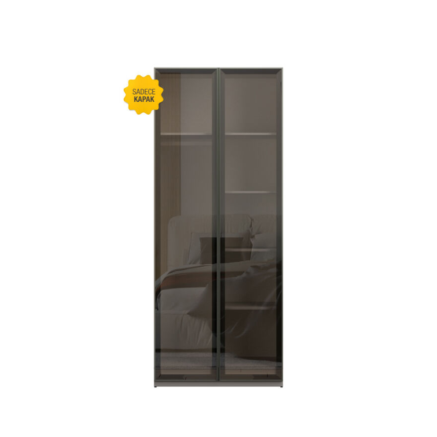 Milano Gardırop İkili Cam Kapak - Bronz Cam 90x218x2 cm - 1