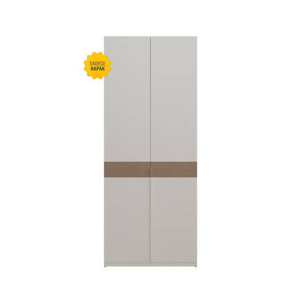 Milano Gardırop İkili Kapak - Vizon/Zebra 90x218x2 cm - 1