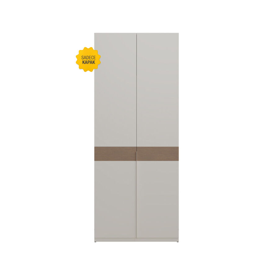 Milano Gardırop İkili Kapak - Vizon/Zebra 90x218x2 cm - 1