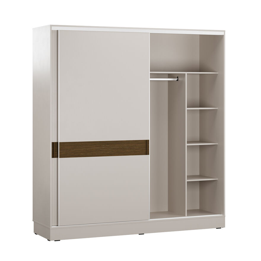 Milano Sürgülü Gardırop - Vizon/Zebra 207x223x60 cm - 5