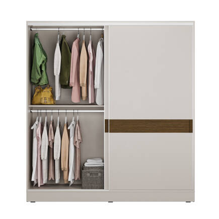 Milano Sürgülü Gardırop - Vizon/Zebra 207x223x60 cm - 4