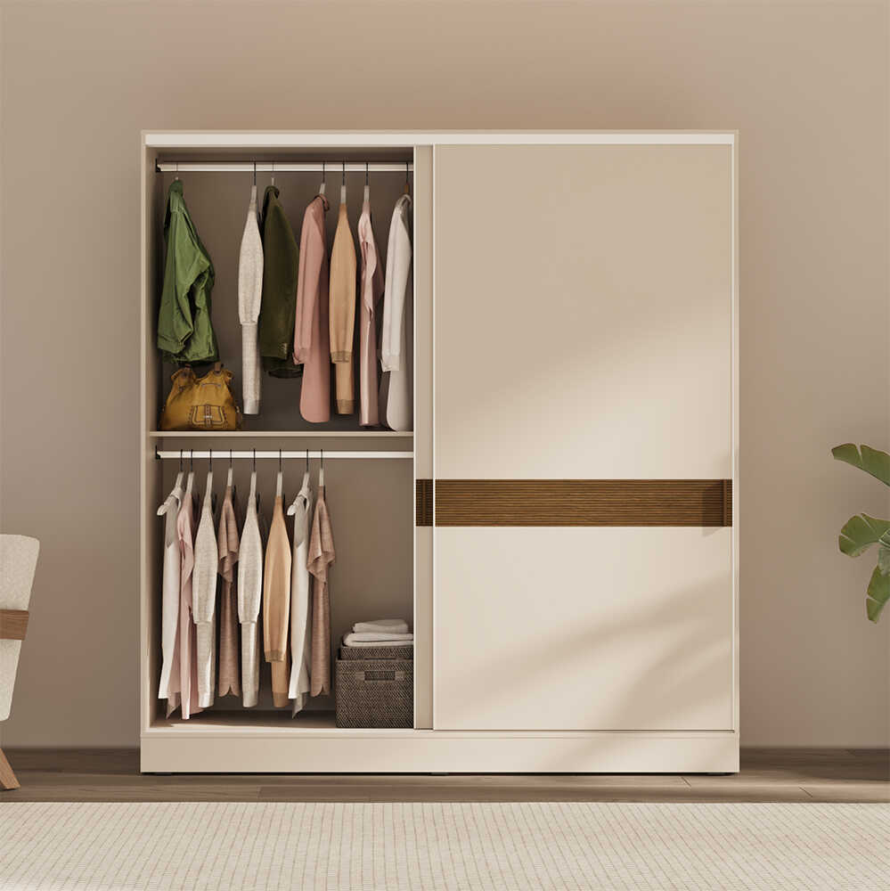 Milano Sürgülü Gardırop - Vizon/Zebra 207x223x60 cm - Adore Mobilya (1)